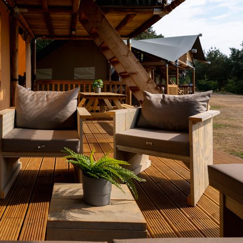 Canvas and wooden tent 7 persons - Glamping tent
