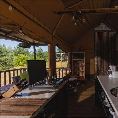 Canvas and wooden tent 5 persons - Glamping tent