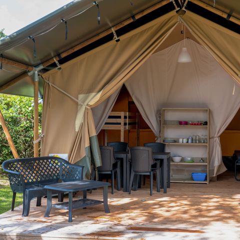 CANVAS AND WOOD TENT 6 people - Camping Um Bierg - Safari tent 6 persons