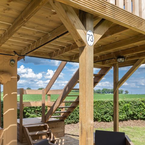 Canvas and wooden tent 2 persons - including sanitary facilities