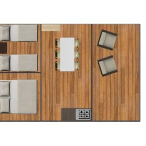 Canvas and wooden tent 6 persons