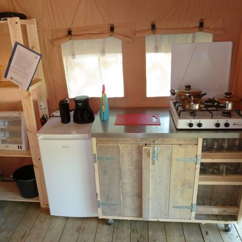 Canvas and wooden tent 6 persons - Field