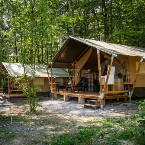 Canvas and wooden tent 6 persons - Forest