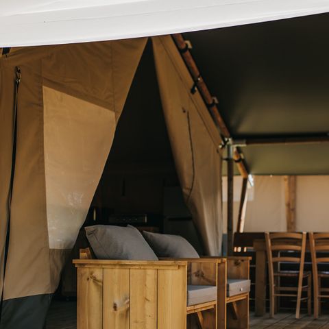 CANVAS AND WOOD TENT 6 people - Garden