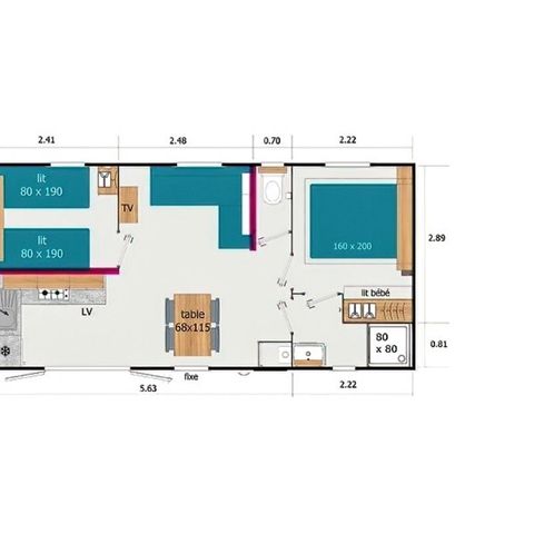 MOBILE HOME 4 people - 4P Premium