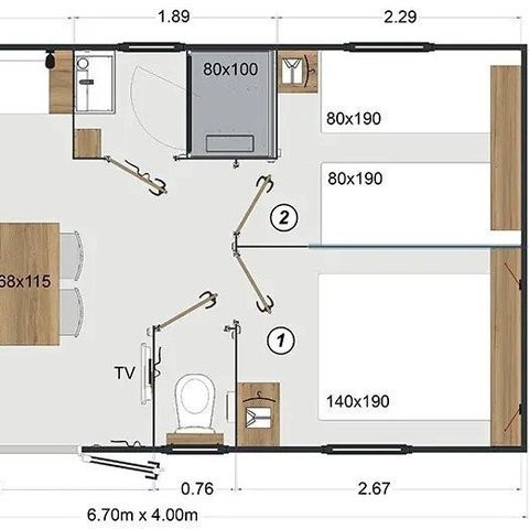 CHALET 4 people - 2 bedroom chalet - Lescar Chalet D015