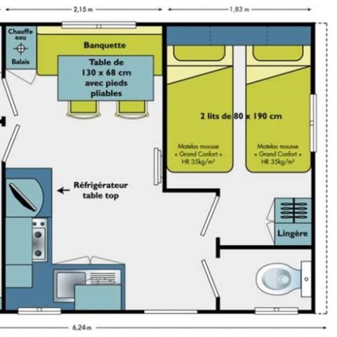 Mobile home 4 persons - Fréjus – Vénus – Comfort – air-conditioned – - 2 bedrooms