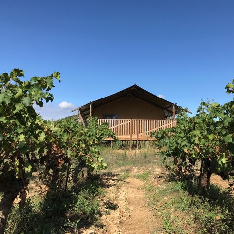 CANVAS AND WOOD TENT 6 people - including sanitary facilities