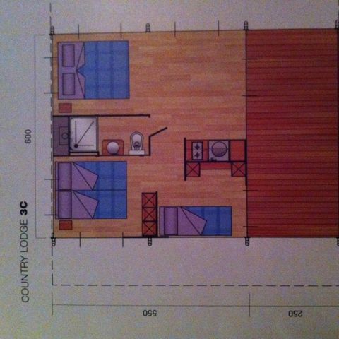 Canvas and wooden tent 6 persons - Incl. sanitary facilities