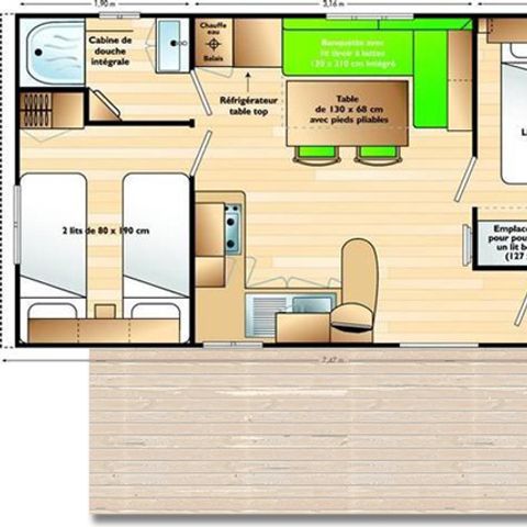 MOBILE HOME 5 people - Mobil home "Super Mercure Famille" - 29m² - 2 bedrooms -