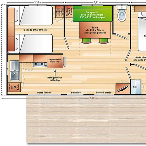 MOBILE HOME 5 people - Mobil home "Super Mercure Riviera" - 29m² - 2 bedrooms -