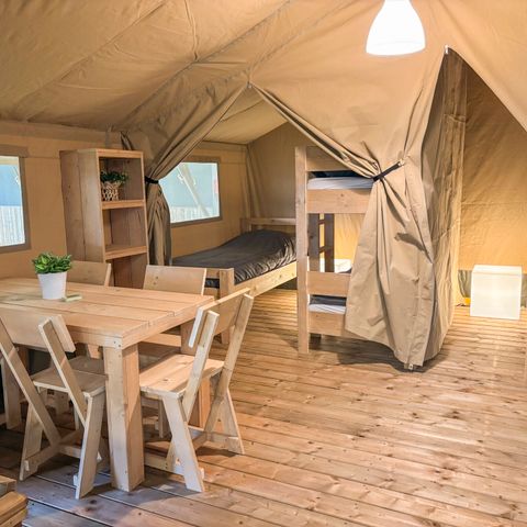 Canvas and wooden tent 5 persons