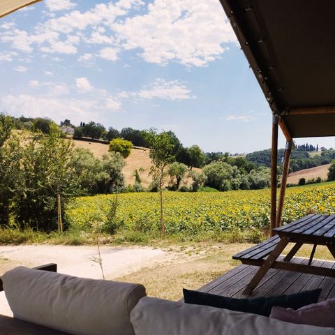 Canvas and wooden tent 6 persons - including sanitary facilities