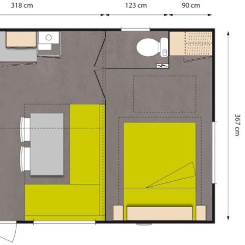 MOBILE HOME 6 people - Premium Verveine - 2 bedrooms + 11.25 m² terrace