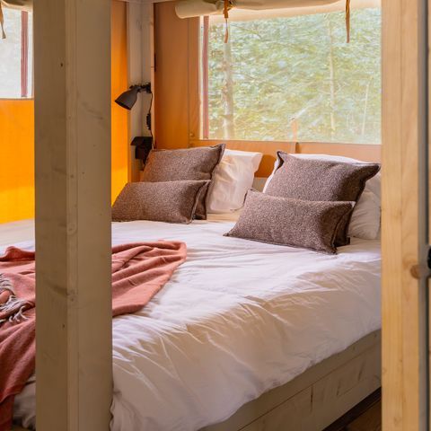 Canvas and wooden tent 6 persons - Stille Heide - Stove & Hot Tub