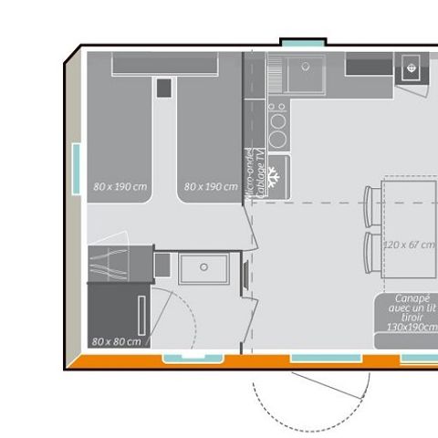 MOBILE HOME 5 people - Cottage Comfort PLUS (Sunday/Sunday)