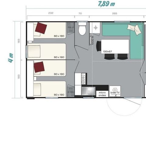 MOBILE HOME 7 people - Cottage comfort PLUS (Saturday/Saturday)