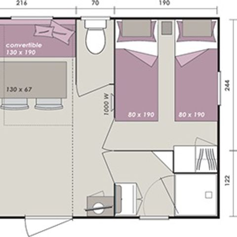 MOBILE HOME 6 people - MAGNOLIA