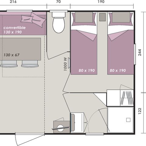 MOBILE HOME 6 people - MAGNOLIA
