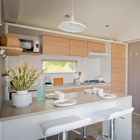 MOBILE HOME 4 people - Premium Cottage – 2 bedrooms – 2 bathrooms – Bed linen, towels, griddle and cleaning service included