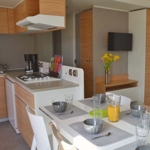 MOBILE HOME 6 people - Premium Cottage – 3 bedrooms – 2 bathrooms – Bed linen, towels, griddle and cleaning service included