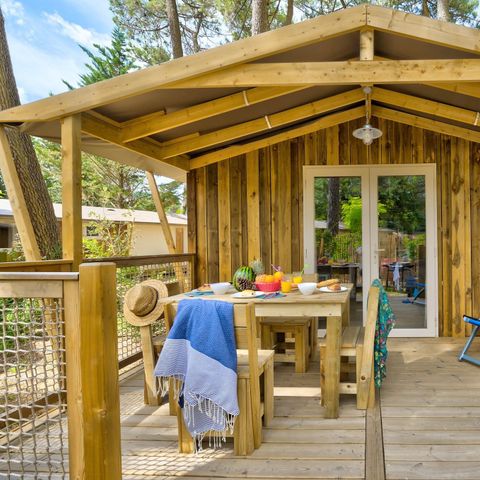 LODGE 4 people - Sweetflower 2bed -SPA-TV-grill-covered terrace- 32m² | PREMIUM