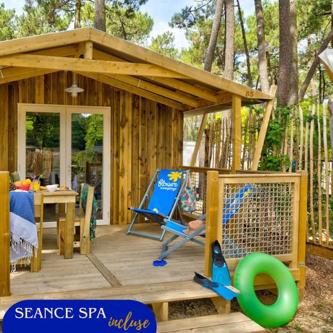LODGE 4 people - Sweetflower 2bed -SPA-TV-grill-covered terrace- 32m² | PREMIUM