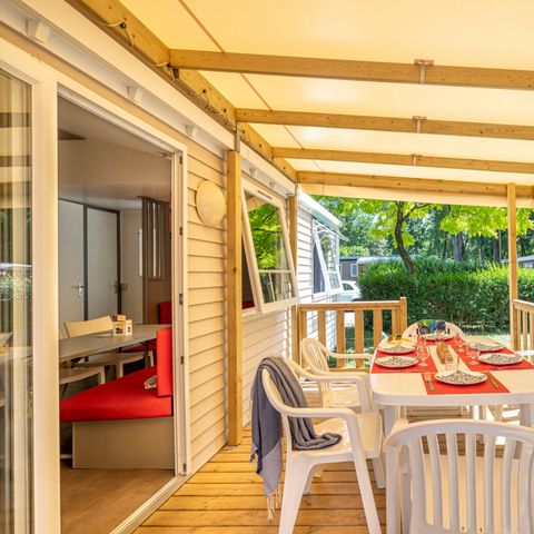 MOBILE HOME 6 people - Comfort TV 3-channel – TV – covered terrace – plancha – 30m² | COMFORT