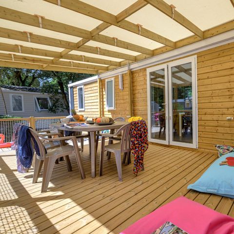 MOBILE HOME 8 people - Family 4bed-CLIM-terrasse XXL couverte-TV-LV-plancha-38m²| PREMIUM