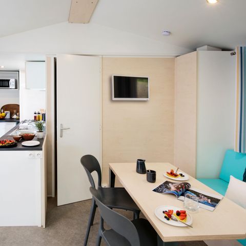 MOBILE HOME 5 people - Family 2bed-CLIM-terrasse XXL couverte-TV-LV-plancha-28m² | PREMIUM