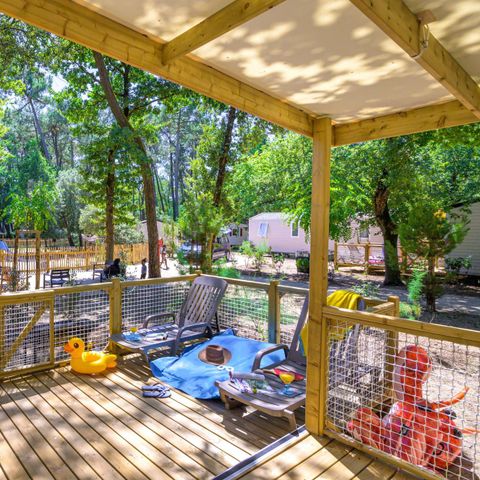 MOBILE HOME 5 people - Family 2bed-CLIM-terrasse XXL couverte-TV-LV-plancha-28m² | PREMIUM