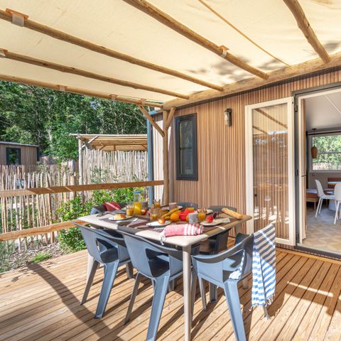 MOBILE HOME 6 people - Garden 3bed-CLIM-bath-TV-LV-covered terrace-33m² | PREMIUM