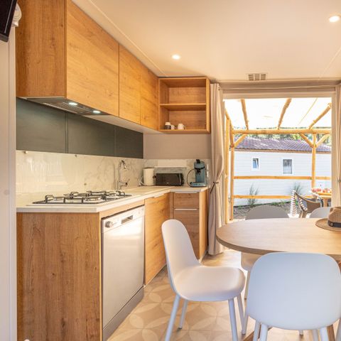 Mobile home 6 persons - Garden 3bed-CLIM-bath-TV-LV-covered terrace-33m² - PREMIUM