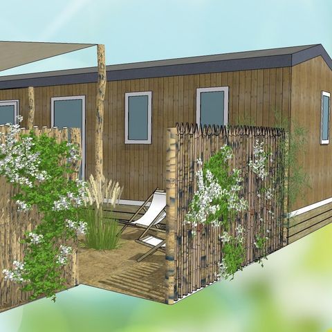MOBILE HOME 10 people - Tribe 5bed -CLIM-2bath-TV-LV-Plancha-covered terrace-56m² | PREMIUM