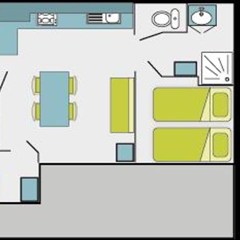 Chalet 7 persons - 3bed - Without - TV - -covered terrace- 32m² - STANDARD
