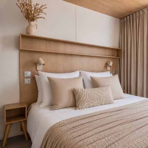 Mobile home 6 persons - Cocoon 3-bedroom - 2-bathroom - PREMIUM+ – 40 m² – spa – air conditioning – - TV – washing machine – griddle – covered terrace – travel pack