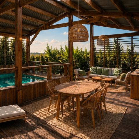 Mobile home 4 persons - Lagoon 2-bedroom - PREMIUM+ – 31 m² – Mini pool – Air-conditioned covered terrace - 70 m² - TV travel package