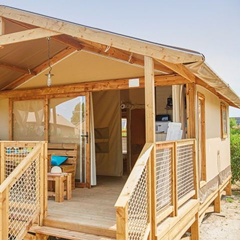 Canvas and wooden tent 5 persons - Lodge tent | 2 Bedrooms | 4/5 Pers. | No sanitary facilities