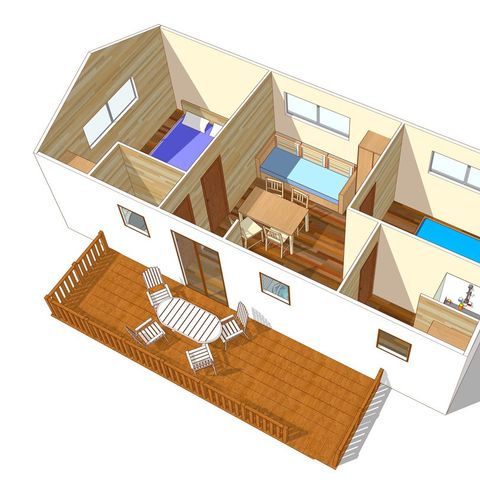 MOBILE HOME 4 people - Classic | 2 Bedrooms | 4 Pers. | Raised terrace