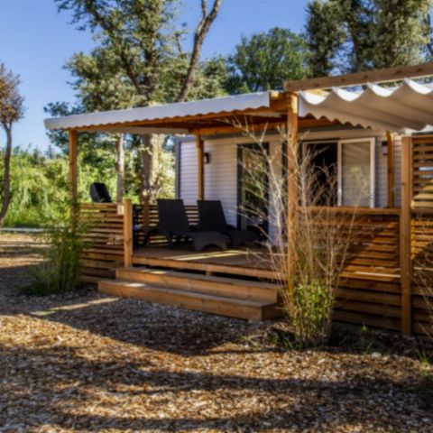 MOBILE HOME 5 people - PREMIUM - 2 bedrooms with air conditioning +TV+ Gas hob + 2 bathrooms