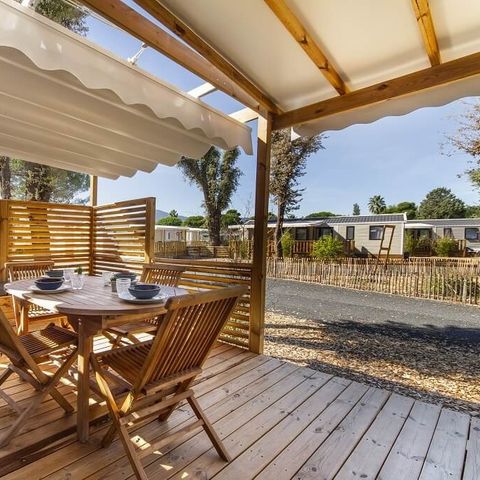 MOBILE HOME 5 people - PREMIUM - 2 bedrooms with air conditioning +TV+ Gas hob + 2 bathrooms