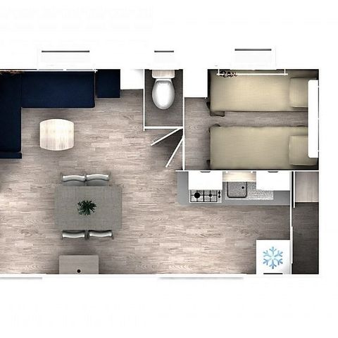 MOBILE HOME 5 people - COMFORT - 2 bedrooms with air conditioning + TV