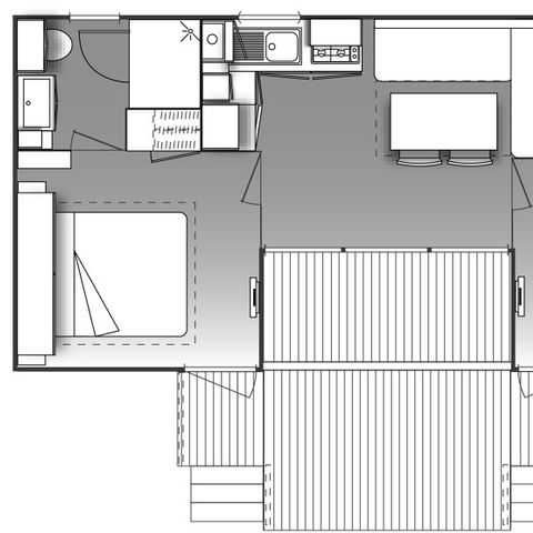 MOBILE HOME 4 people - Premium Dune 4 people - 2 bedrooms, air-conditioned, television