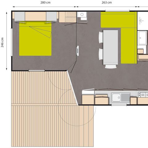 MOBILE HOME 6 people - Grand confort Tamaris 6 people - 3 bedrooms, air conditioning, television
