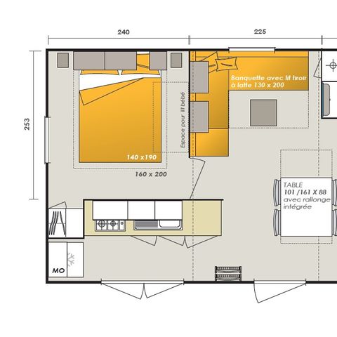 MOBILE HOME 6 people - Premium Dune 6 people - 3bedroom, air-conditioned, television