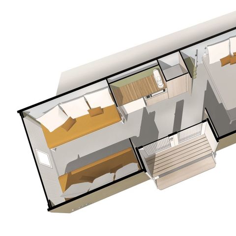 CANVAS BUNGALOW 4 people - COCO SWEET sleeps 4 - 2 bedrooms, no sanitary facilities, not air-conditioned