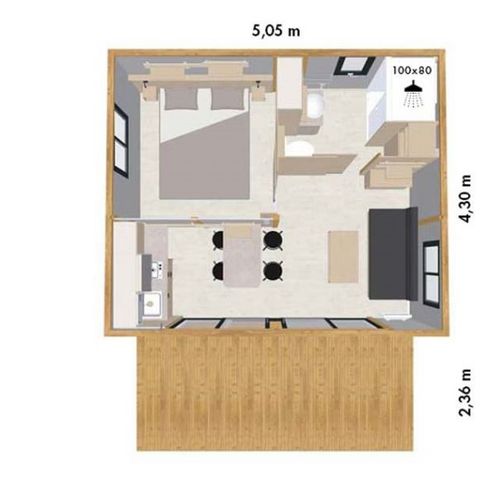 Chalet 3 persons - Premium Aigrette – 2–3 people