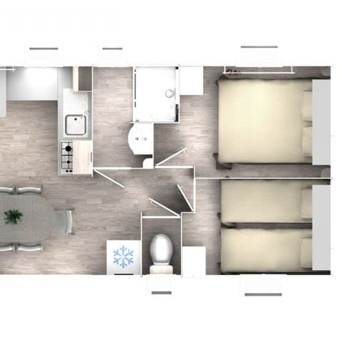 MOBILE HOME 8 people - Mobile home Eva 40 - 4 bedrooms 1 bathroom - 40m² + semi covered terrace