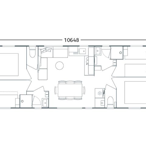 Mobile home 8 persons - PRESTA + 40m² – 4 bedrooms, 2 bathrooms, TV and air conditioning