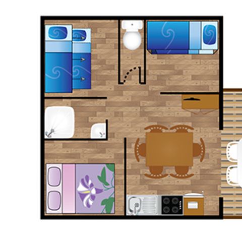 CANVAS AND WOOD TENT 6 people - Lodge URCHILO sleeps 6